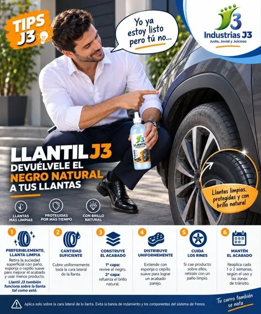 Tips J3: Llantil devuelve el negro natural a tus llantas